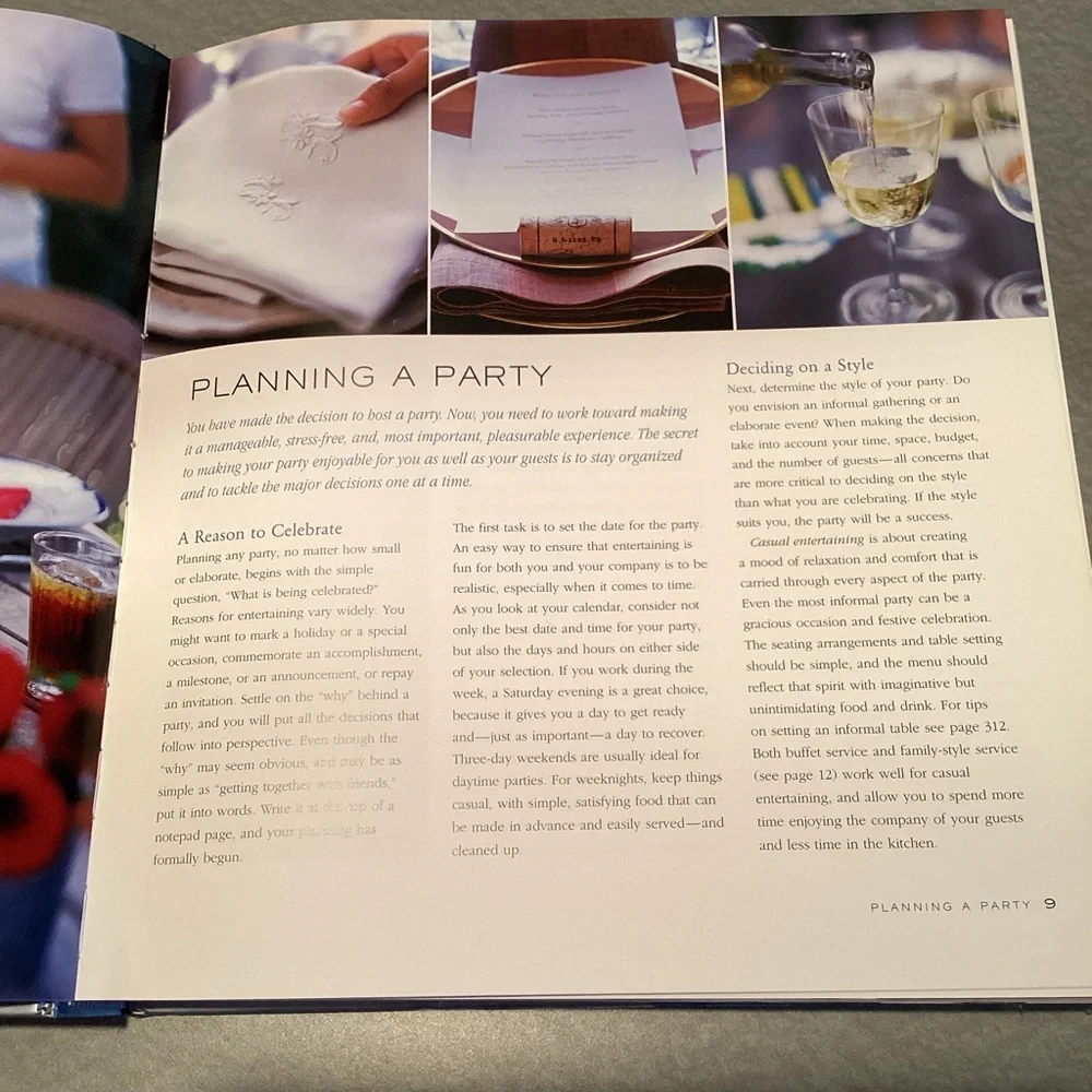 Williams Sonoma Entertaining Guide with seasonal ideas, occasion ideas & recipes